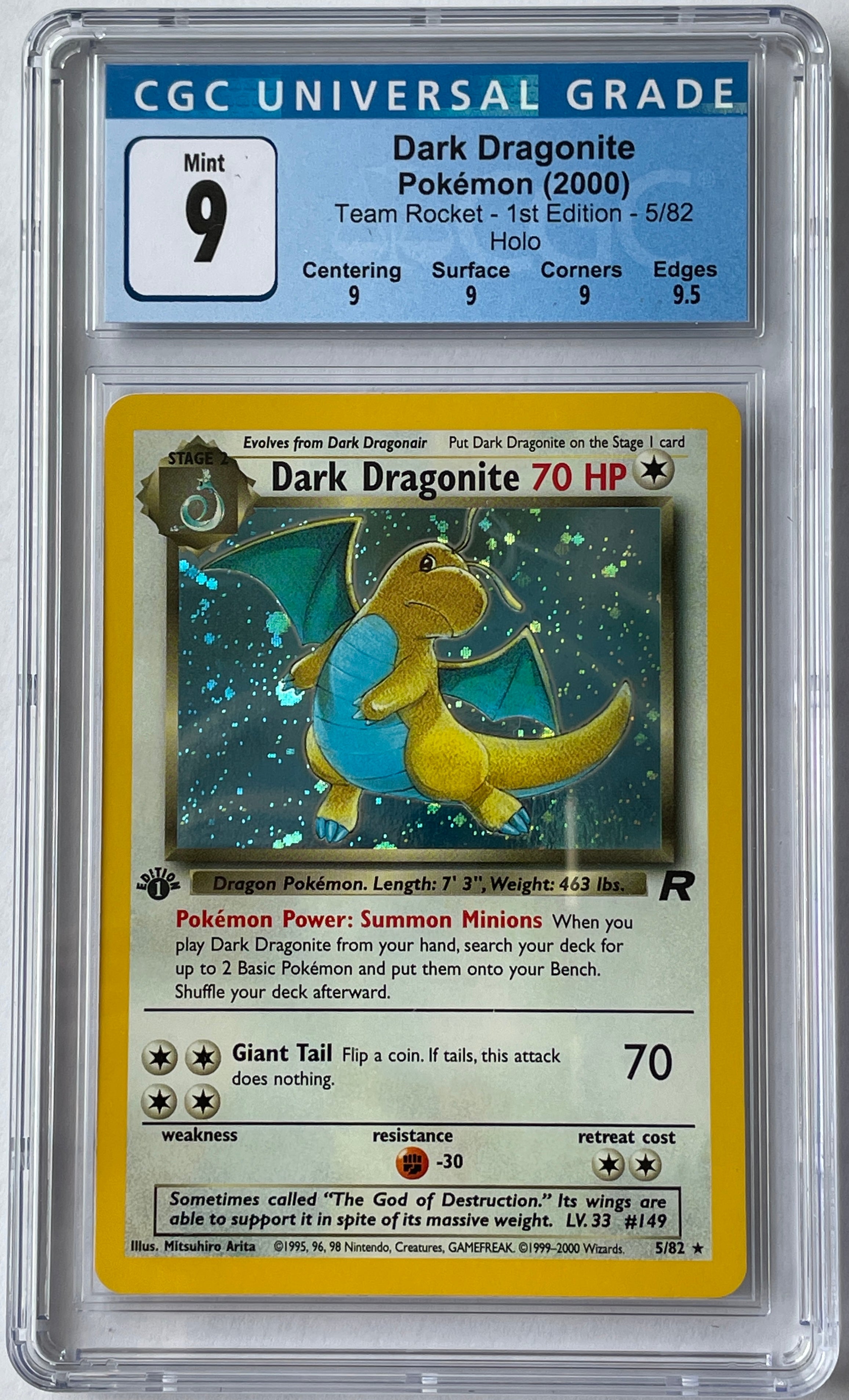 Dark Dragonite 5/82 First Edition Team Rocket CGC 9