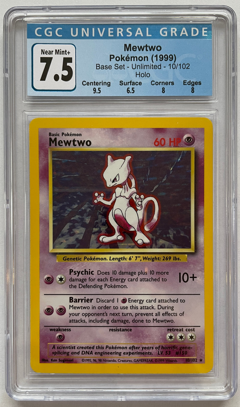 Mewtwo 10/102 Base Set CGC 7.5