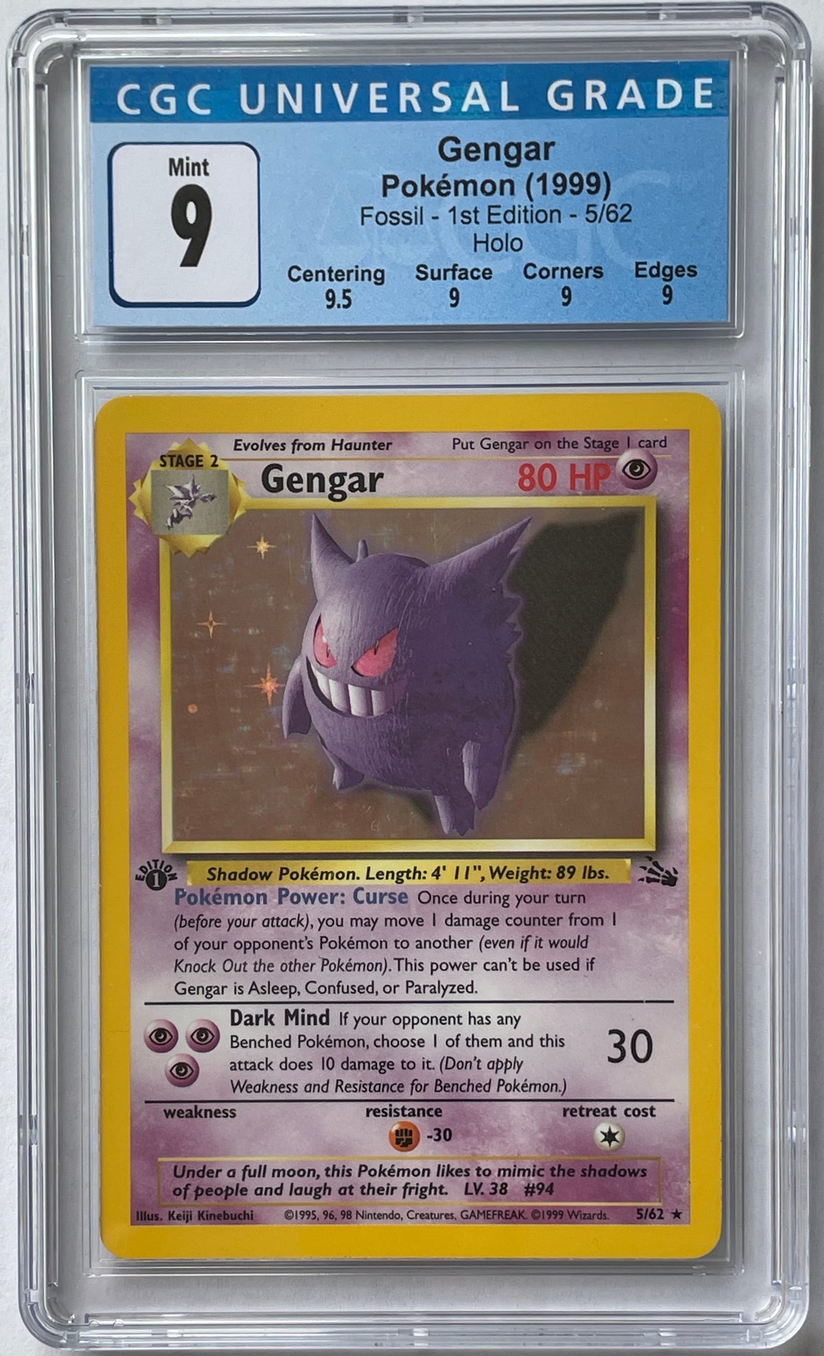 ポケモン - ゲンガー Gengar 1ED 1st Edition 英語版 5/62 1st edition Gengar 5/62 Fossil Holo | eBay